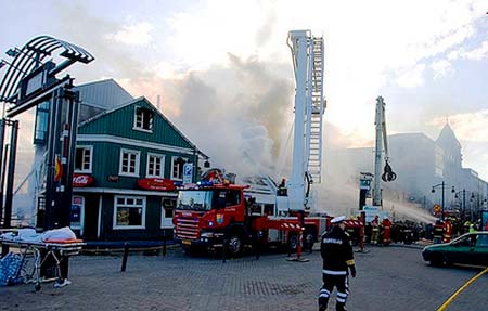 On April 19th downtown Reykjavík experienced one of the largest fires in the capital city's modern history. - Click Here for Fire Story and Pix!