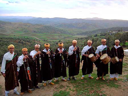 Master Musicians of Joujouka, Ahl Srif mountains, Northern Morocco - Photo by Frank Rynne.