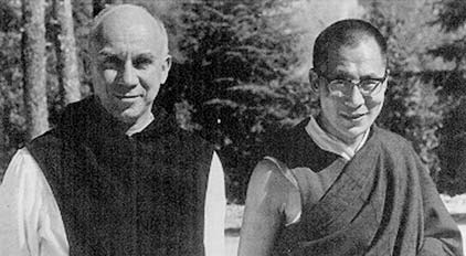Thomas Merton with His Holiness the Dalai Lama - Click Here To Learn More about Thomas Merton's Life and Work.
